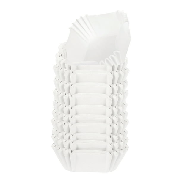 Uxcell 100 piezas de forros de papel para cupcakes cuadrados, tazas desechables blancas para hornear