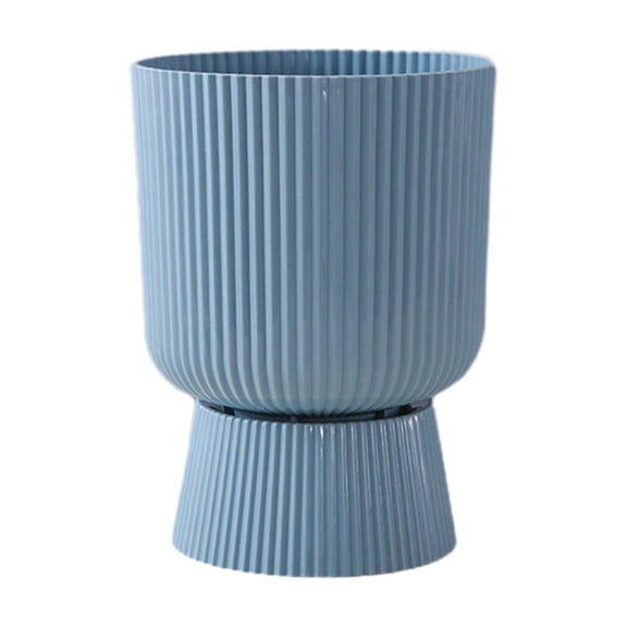 WEXOPE Light High Footed Resin Imitation Ceramic Flower Pot for Home Decoration – Durable Plastic Material, Modern Design, Ideal for Indoor Plants and Soft Landscaping,Blue