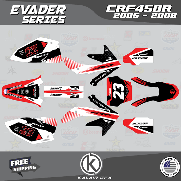 Kalair GFX Graphics Kit for Honda CRF 450R (2005-2007) Evader Series