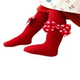 thumbnail image 2 of Infant Christmas Ribbed Pantyhose Girls Stretch Mid-Rise Tights with Bows, 2 of 4