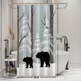 thumbnail image 2 of 36x72 Inch Christmas Holiday Fabric Shower Curtains Winter Tree Wonderland Forest Polyester Bath Curtain Farmhouse Animal Xmas Long Shower Curtain for Kids Bathroom Decor Waterproof with Hooks, 2 of 6