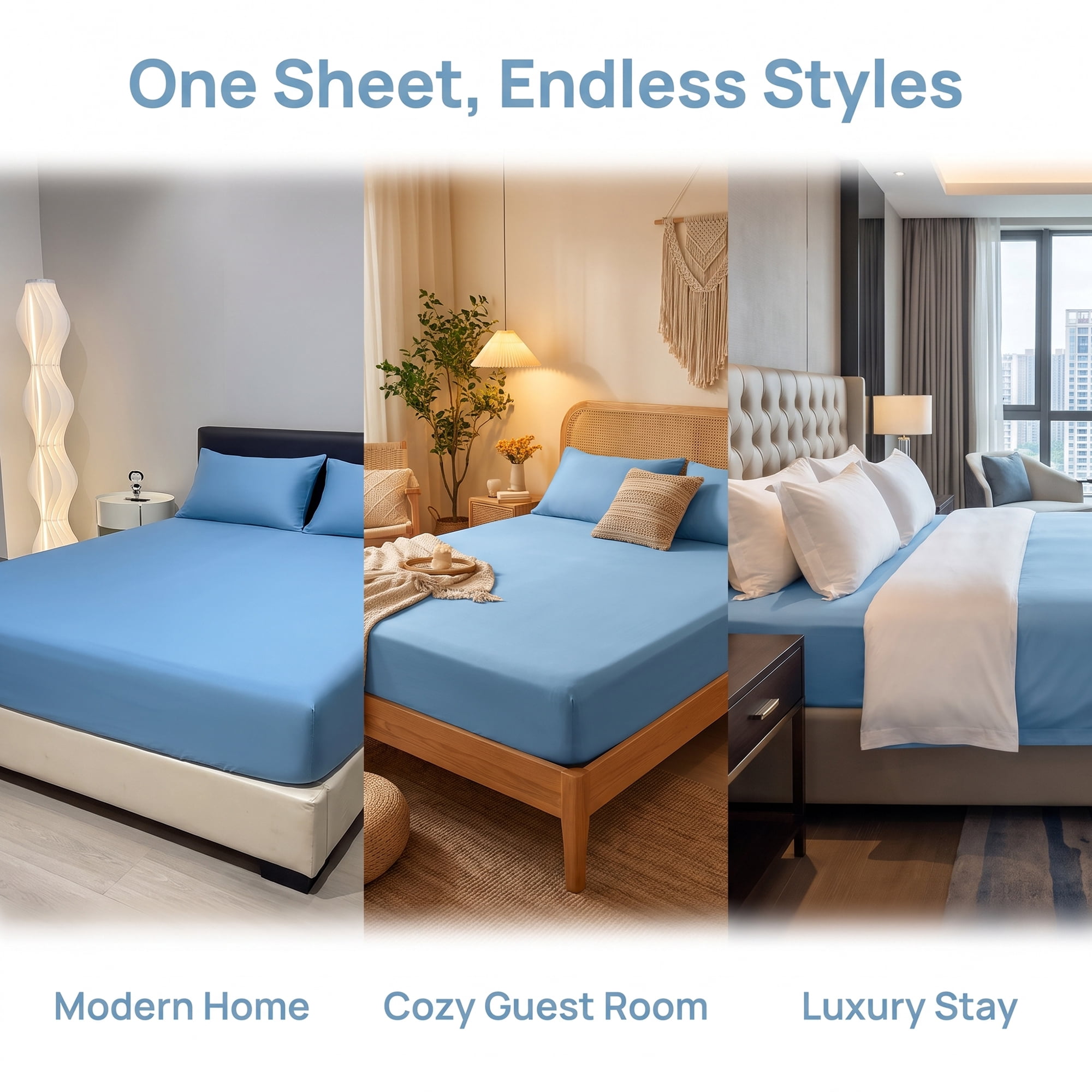 Unique Bargains Microfiber Bed Sheet Cooling for Comfortable Sleep 59.1"x78.7" Light Blue
