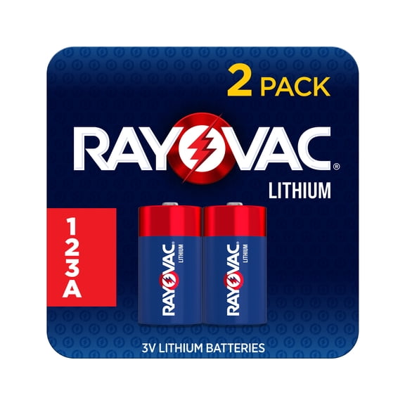 Rayovac 123 3V Lithium Photo Batteries (2 Pack), CR123A High Power Lithium Batteries Compatible with Cameras, Flashlights, Electronics and More