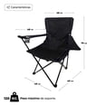 thumbnail image 2 of Silla Plegable de Camping Reforzada Con Portavasos y Bolsa de Transporte Color Negro, 2 of 6