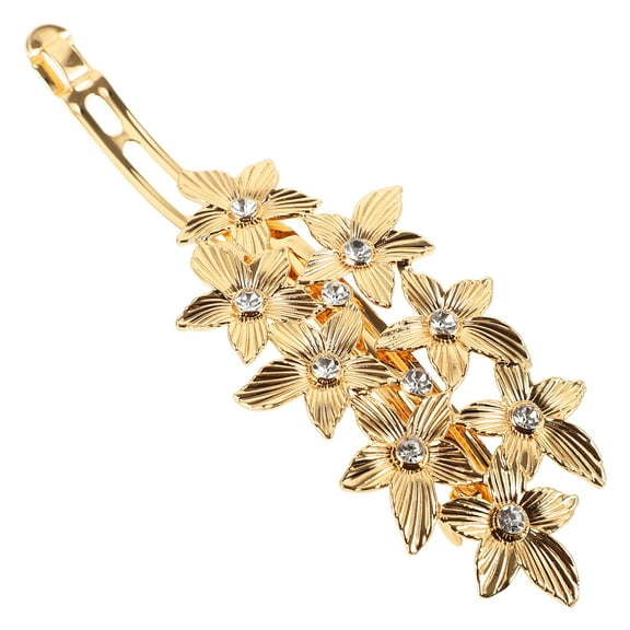 FRCOLOR Metal Barrette Flower Hair Clip Rhinestone Spring Barrette Women Hair Decor