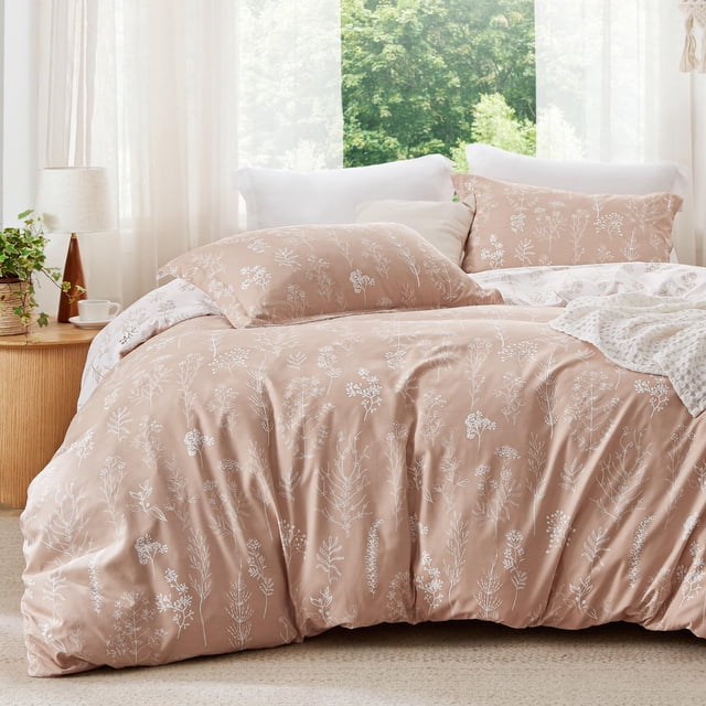 Juego de edredón Bedsure Full Dusty Rose con 1 edredón y 2 fundas