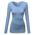 thumbnail image 4 of Emmalise Women's Basic Athletic Fit Tshirt Long Sleeves Round Crew Neck Tee (3Pk Clay Pink, DST Blue, DST Sage, Medium), 4 of 4