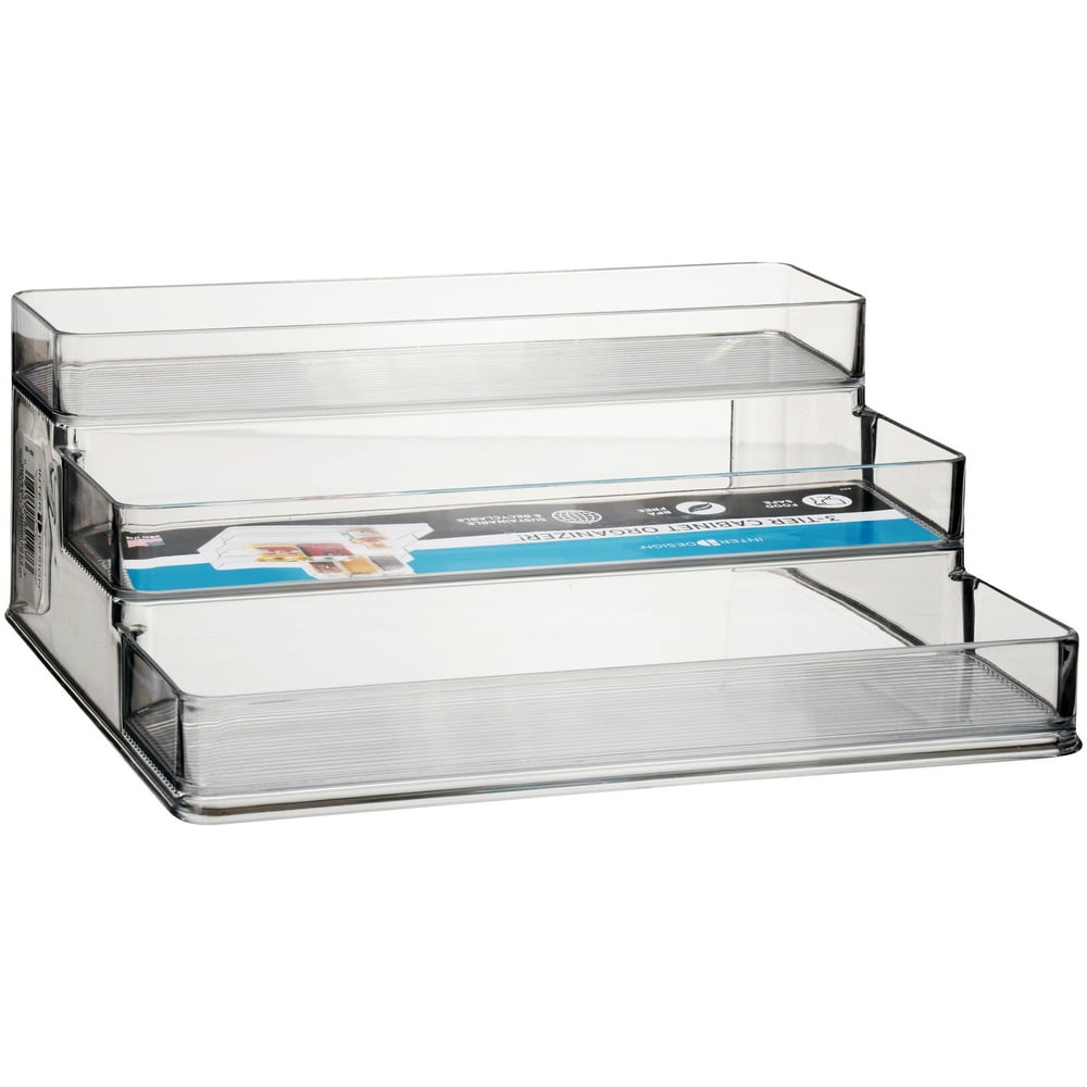 iDesign BPAFree Plastic 3Tier Spice Rack Organizer for Kitchen