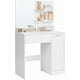 thumbnail image 2 of SONGMICS HOME Tocador, Mesa de Maquillaje con Espejo Grande, Gabinete con 2 Estantes Ajustables, 2 Estantes Abiertos, 1 Cajón, Blanco RDT119W01, 2 of 6