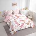 thumbnail image 2 of jejeloiu Pink Cowgirl Boot Bow 7-Piece Twin Bedding Sets Kids,Cute Western Print Bedding Comforter Set,Reversible, 2 of 7