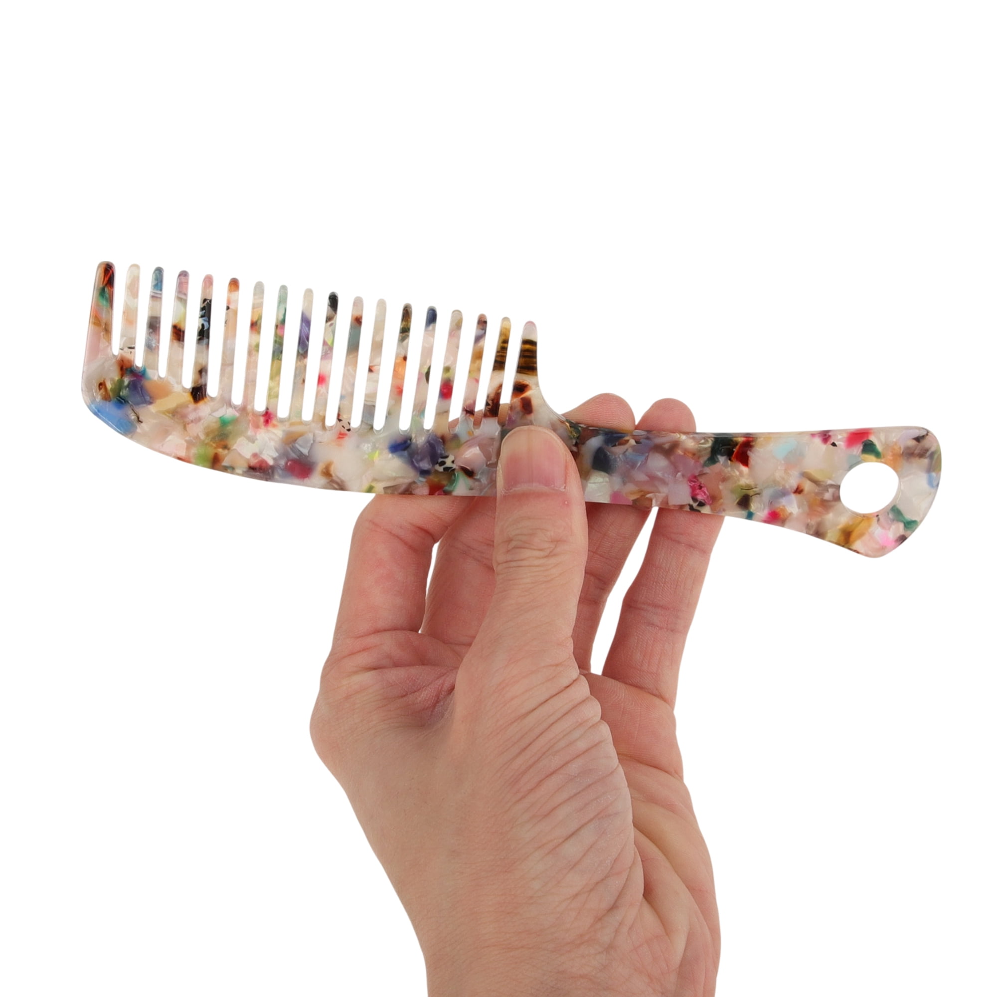 Unique Bargains 1 Pc Portable Long Handle Hair Comb for All Hair Types Styles Multicolor