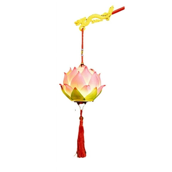 Portable Blossom Flower Lanterns with Light Lamp DIY Party Glowing Lanterns New Year Mid-Autumn Festival Dancing Props