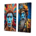 thumbnail image 3 of Designart "Enigmatic Portrait of Wise Guru with Feathers" Man Wall Art Set Of 2 - Glam Blue Gallery Set For Office Decor, 3 of 6