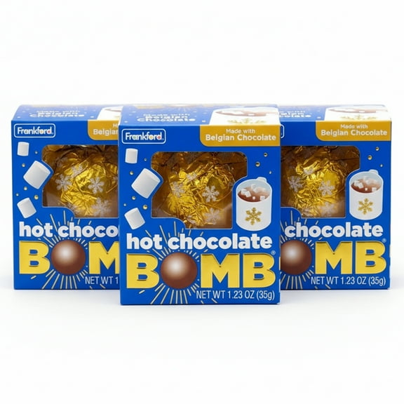 Frankford Original Hot Chocolate Bombs, Milk Chocolate, Pack of 3 – Silky Hot Cocoa Drink with Mini Marshmallows