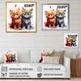 thumbnail image 4 of Designart "Playful Nursery Joyful Kittens" People Framed Wall Art - Traditional Blue Animal Nursery Entryway Framed Wall Art Print, 4 of 6