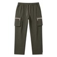 thumbnail image 4 of MXALUOB Cargo Pants for Men Waffle Knit Drawstring Waist Casual Pant Solid Color Workout Running Trousers with Zipper Pockets, 4 of 6