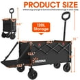 thumbnail image 6 of 360lbs Wagons Carts Foldable with Tailgate, Heavy Duty Extra Long Beach Wagon, Adjustable Outdoor Collapsible Grocery Cart on Wheels, for Groceries, Sports, Garden, Beach, Shopping, Laundry, Black, 6 of 10