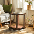 thumbnail image 3 of Side End Table, Nightstand with 2-Layer Storage Shelves for Small Spaces, Living Room, Bedroom, Vintage Brown, 3 of 7