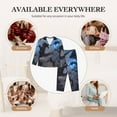 thumbnail image 5 of Rateoe Black And Blue Lightning Dragon Pattern Womens Pajamas Set Long Sleeve Sleepwear Button Down Nightwear Soft Cotton Pj Lounge Sets, 5 of 9