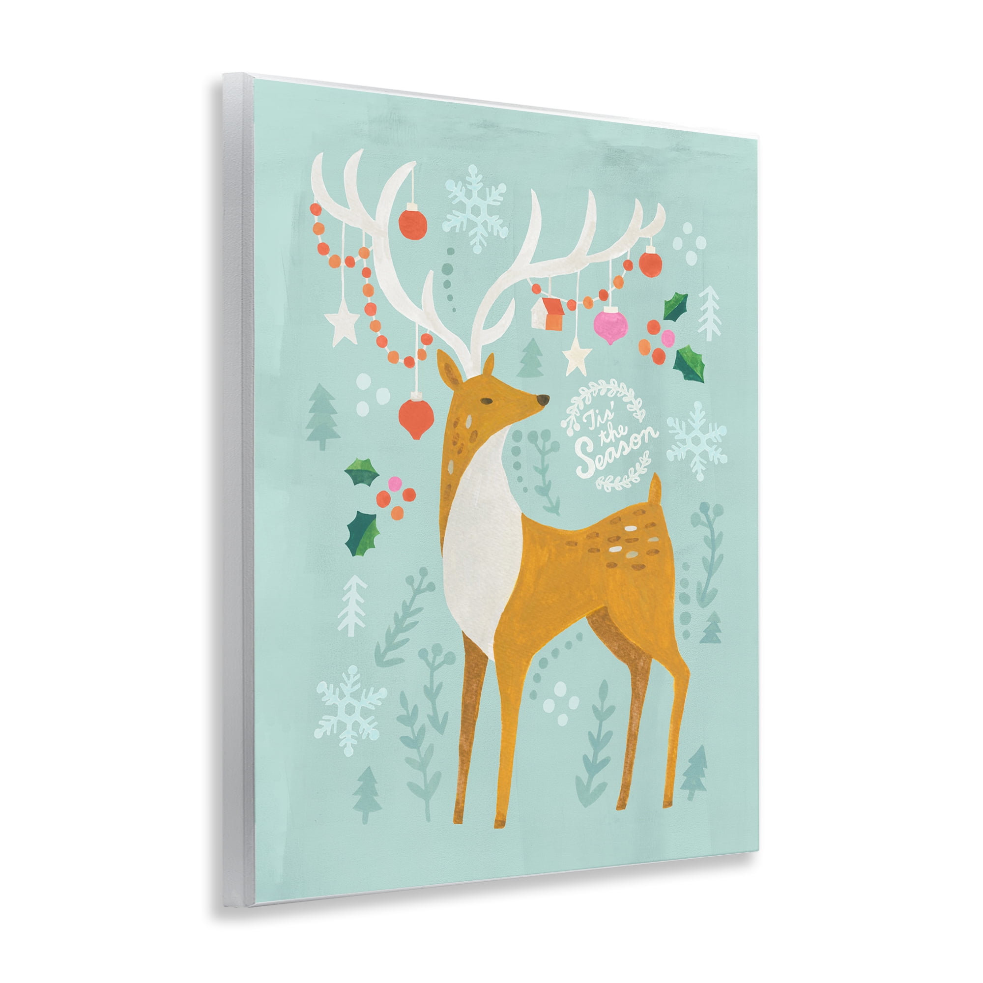 Stupell Industries Tis The Season Reindeer Holiday Painting Unframed Art Prints Wall Art, 11 x 14