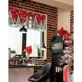 thumbnail image 4 of Curtain Valance, Christmas Gingerbread Man Snowflake Candy Canes Winter Pink Short Rod Pocket Window Treatment for Living Room, Bedroom, Kitchen, Bathroom, 1 Panel, 54" X 18", 4 of 6