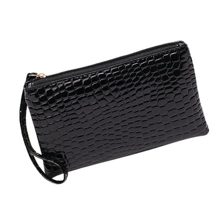 Women Wallet Purse Handbag Womens PU Leather Fabric Clutch Handbag Bag Coin Purse black ...