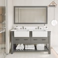 thumbnail image 3 of Boyel Living 60" Bathroom Cabinet Farmhouse Sink Bathroom Vanity in Grey Quartz stone worktop With mirror, 3 of 7