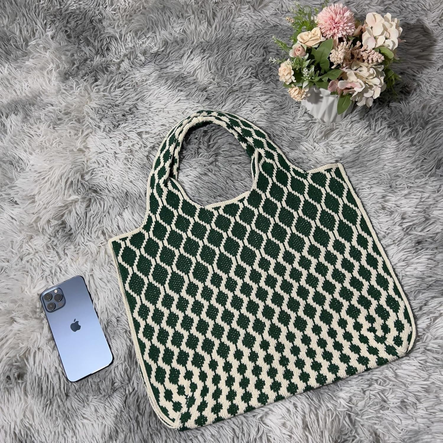 Kukuzhu Y2k Aesthetic Tote Bag Aesthetic Y2k Bag Crochet Tote Bag Aesthetic Tote Bags Aesthetic Y2k Purse