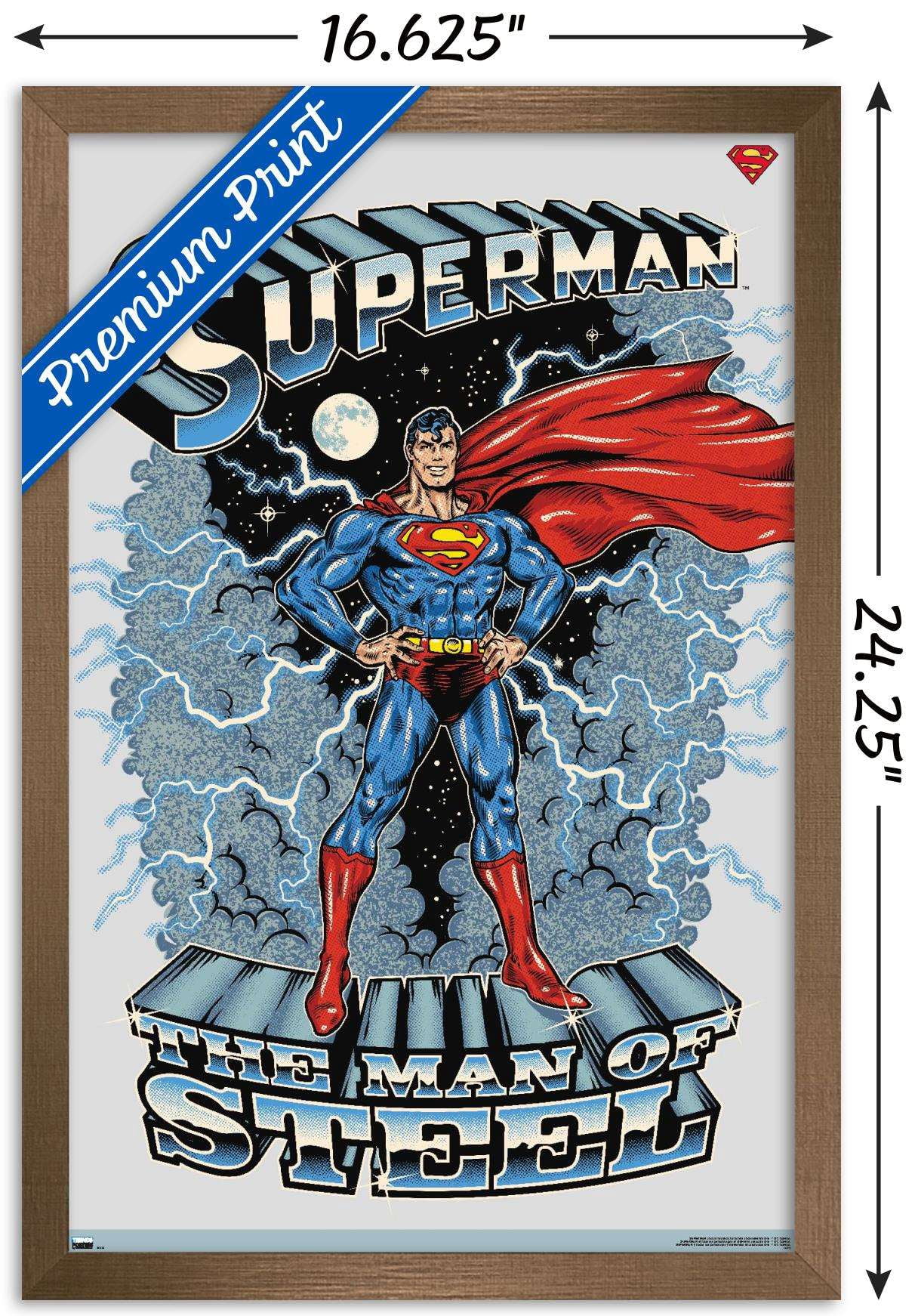 DC Comics Superman - The Man of Steel Wall Poster, 14.725" x 22.375", Framed
