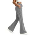 thumbnail image 6 of Kvture Womens Casual Loose Drawstring Elastic Waist Wide Leg Lounge Pants Lightweight Baggy Sweatpants Joggers with Pocket Gray Pant L, 6 of 7