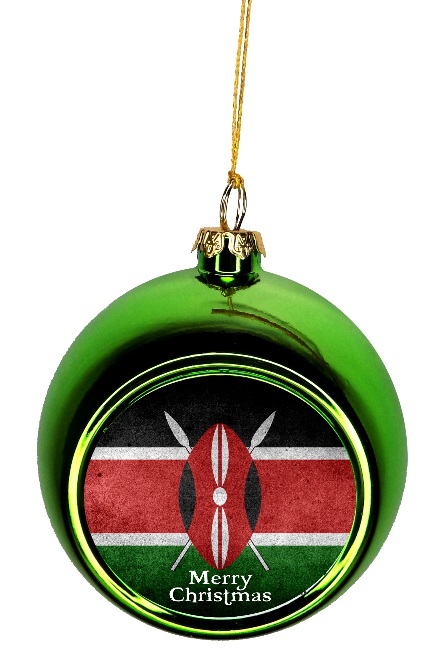 Flag Kenya Kenyan Grunge Flag Ornaments Green Bauble Christmas