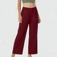 thumbnail image 2 of DailyTrove Ladies Elastic Waist Flowy Wide Leg Pants Lightweight Loose Full Length Summer Casual Walking Pants, 2 of 7