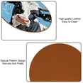 thumbnail image 5 of Cattle Set of 6 Round Coasters, Microfiber Leather Drink Coasters, 11x11 cm/4.3x4.3 in Coaster Set for Table and Home Decor, 5 of 6