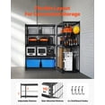 thumbnail image 3 of 5-Tier Heavy Duty Storage Shelves – Adjustable Garage Shelving Unit, 3000 lb Capacity, Steel Metal Rack for Home, Warehouse & Organization, Easy Assembly, Black, 3 of 10