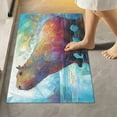 thumbnail image 2 of SKYSONIC Bathroom Rug Toiletry Mat Set, 2 pack Geometric Capybara Print, Fluffy Plush Absorbent Bath Rugs Carpet for Bathroom Floor Toilet Tub and Shower,23.6"x15.7"+17.3"x13.4", 2 of 7