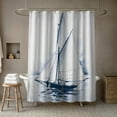 thumbnail image 3 of Creative Products White Sailboat 71x74 Shower Curtain, 3 of 6