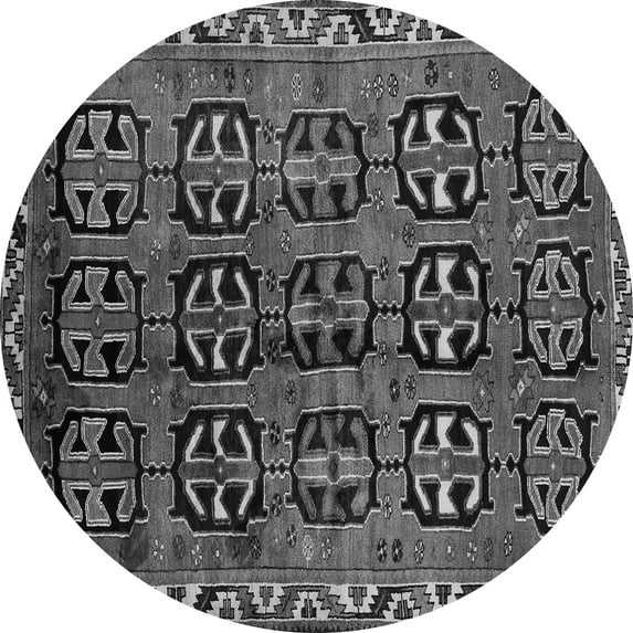 Ahgly Company Indoor Round Persian Gray Traditional Area Rugs, 7' Round