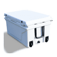 thumbnail image 3 of 65QT Portable Insulated Cooler Box with Heavy Duty Wheels and Built In Bottle Opener, Outdoor Hard Cooler for Camping, Picnic, Fishing and outdoor, Antique White, 3 of 9
