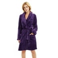thumbnail image 6 of U2SKIIN Women Fleece Robe, Short Cozy Plush Robes for Womens Soft Shawl Collar Warm Spa Bathrobe（Dark Purple, Small-Medium）, 6 of 6