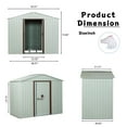 thumbnail image 5 of Seizeen 8' x 4' Outdoor Metal Storage Shed, Garden Tools Shed with Pad-lockable Sliding Doors, Patio Storage Shed for Gardening Tools, Trash Can, Lawn Mower, Bike, White, 5 of 8