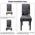 thumbnail image 2 of Fuloon 4 Pcs Dining Chair Cover Purple Stretch Jacquard Seat Slipcover for Home (Moon and Star), 2 of 7