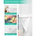 thumbnail image 3 of No Hook Shower Curtain with Snap in Liner, Modern Fashionable Patterns Summer Coconut Trees Hotel Shower Curtains for Bathroom, Washable Shower Curtain Liner Set with Mesh Top Window, 72"x84", 3 of 6