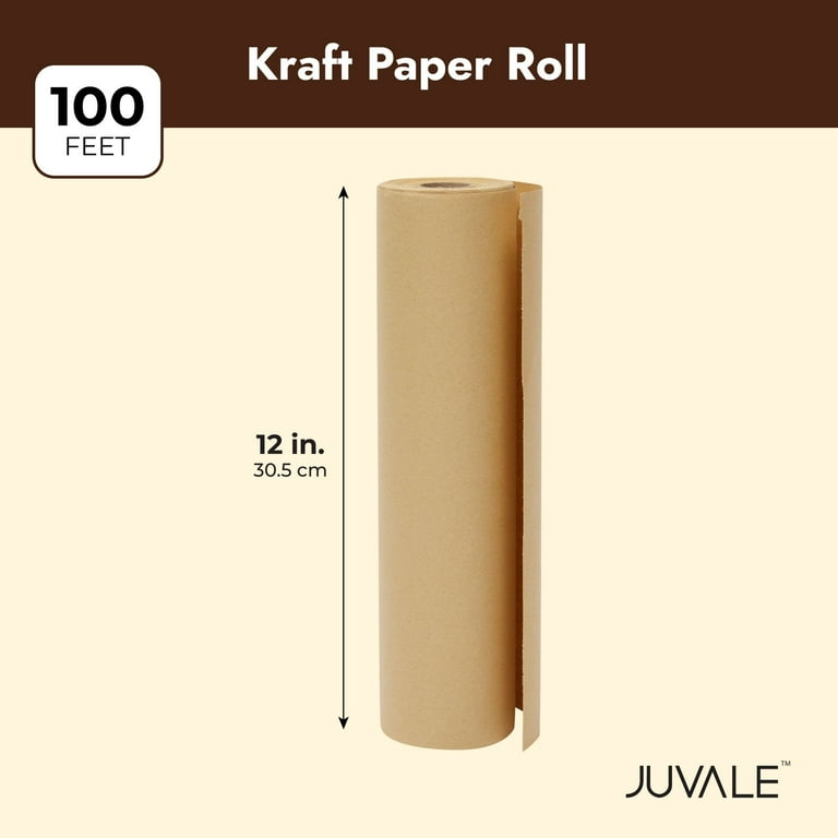 Kraft Paper Roll 12 x 1200 In, Plain Brown Shipping Paper for Gift  Wrapping, Packing, DIY Crafts, Bulletin Board Easel (100 Feet) 