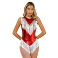 thumbnail image 7 of Womens Metallic Samba Tango Latin Dance Fringed Bodysuit Shiny Sequins Sleeveless Tassel Leotard Woman Cheerleading Costumes, 7 of 7