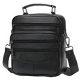 thumbnail image 1 of Bolsos Maletín de hombre Bolsos de hombro de cuero de vaca Bolsos de cartera suave de cuero de vaca (Negro), 1 of 3