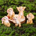 thumbnail image 4 of Advancent 5 piezas de figuritas de jardín de conejos estilo lindo animales resina hogar Decoración de en miniatura patio para decoración de Decoración del hogar Advancent HA037153-00, 4 of 6