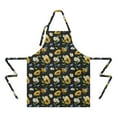 thumbnail image 2 of Black Multicolor Flower Sunflower Pattern Apron-Garden Aprons for Women with Pockets-Cotton Linen Waterproof Kitchen Cooking Gardening Aprons Adjustable for Kitchen,Cooking,BBQ and Salon 33x27 Inch, 2 of 7