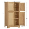 thumbnail image 6 of FANGSUM Rattan Cabinet with 4 Doors & Adjustable Shelf, Natural, for Living Room, Home Office, 6 of 9