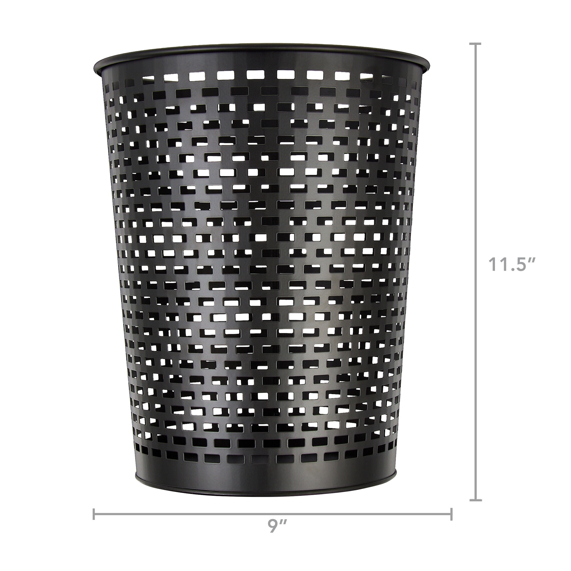 Mainstays Black Metal Wastebasket, 2 gal