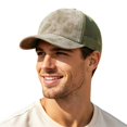 thumbnail image 2 of Suede Baseball Cap for Men Women Curved Brim Mesh Back Breathable Trucker Hat, 2 of 5